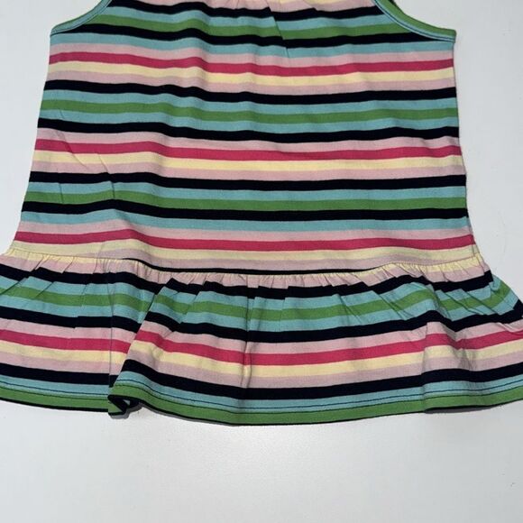 🔥GAP Green and Pink Striped Peplum Tank Top - Picture 2 of 4